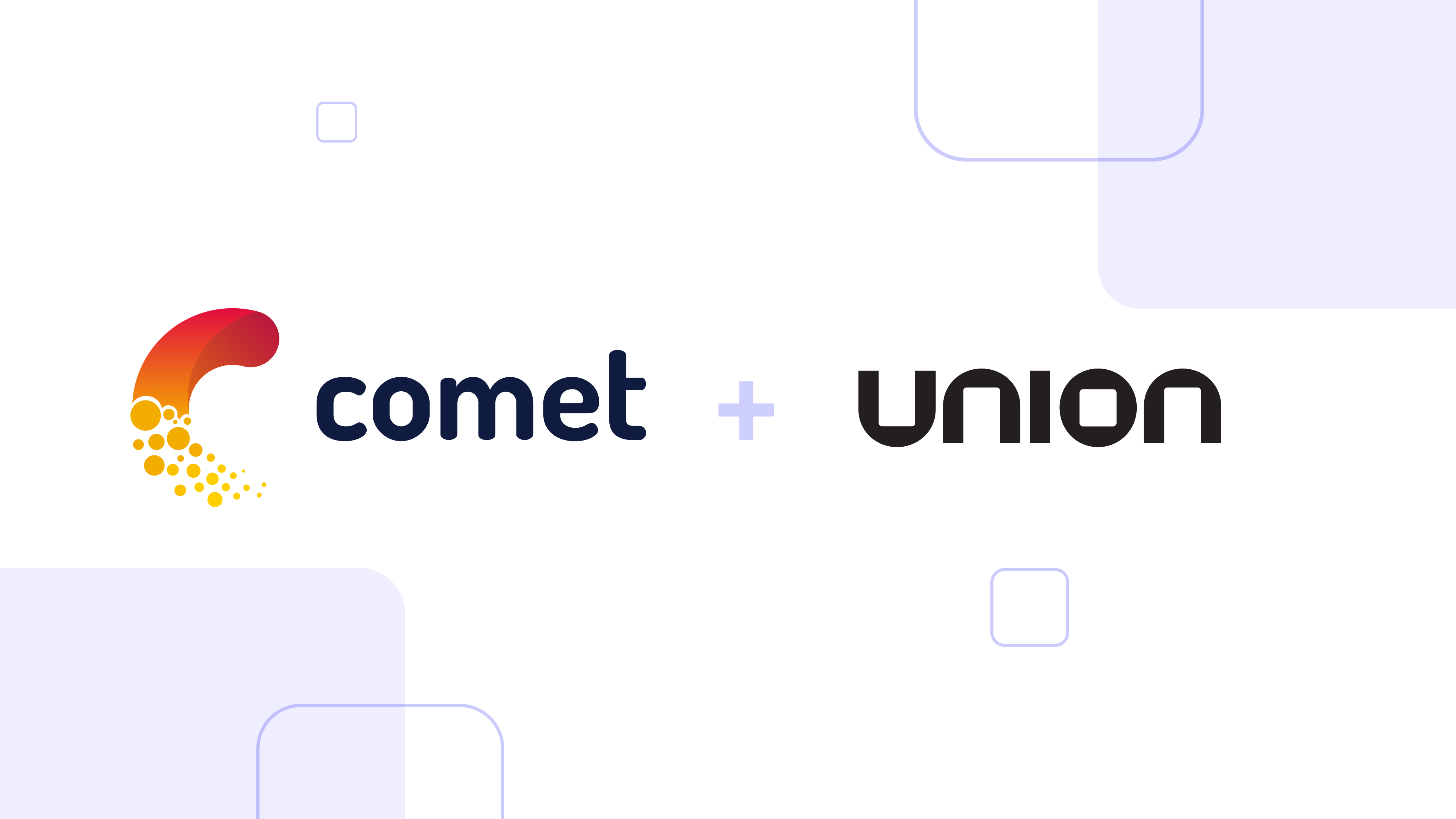 graphic showing the comet and union logos to visualize the new integration 